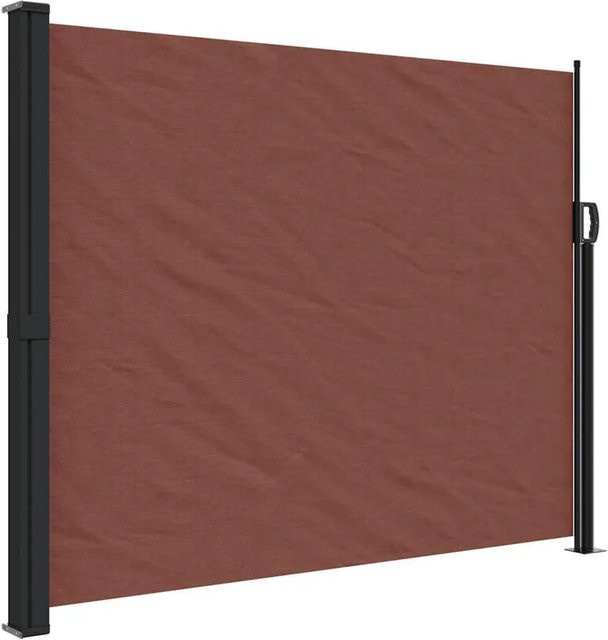 furnicato Seitenmarkise ausziehbar Braun aus Polyester mit Stahl und Aluminium, B/H: 600 x 160 cm - Bild 1
