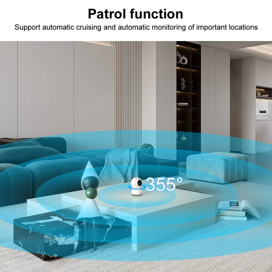 ANRAN 5MP Babyphone WiFi Sicherheitskamera mit Humanoidenerkennung, automatischer Verfolgung und Farbnachtsicht, Weiß - Bild 2