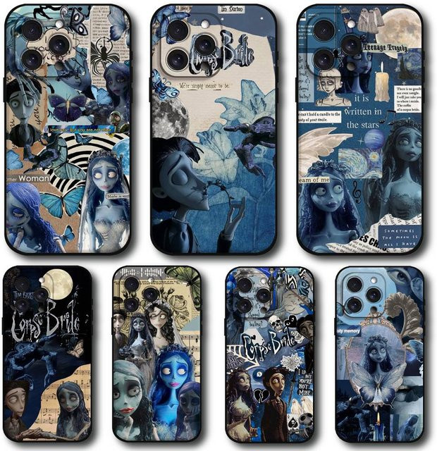 Mesuca Handyhülle C-Corpse Bride für iPhone 17 16 15 14 13 12 11 Pro Max Mini X Xs XR in Schwarz aus Silikon - Bild 1