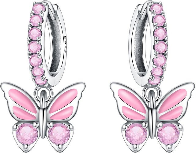 Hängeohrringe 925 Silber, Zirkonia, Schmetterling, Damen - Bild 1