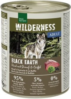 REAL NATURE WILDERNESS Nassfutter Hund Adult Rind mit Strauß und Büffel 6 x 800 g - Bild 1