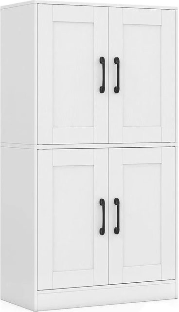 Costway Küchenschrank mit verstellbaren Regalen und Scharniertüren in Weiß, B/T/H: 60 x 30 x 110 cm - Bild 1