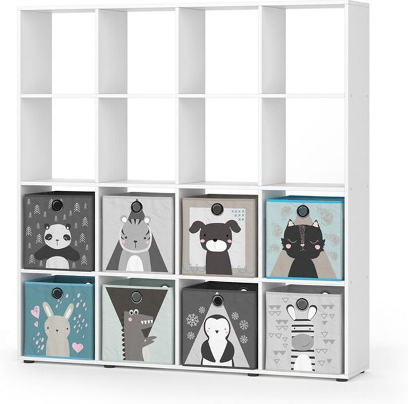 Vicco Cube Raumteiler Bücherregal mit 16 Fächern in Weiß - Bild 2