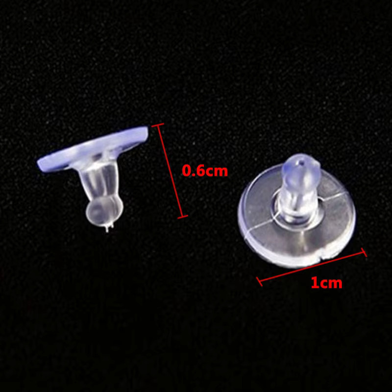 Ohrring-Verschlüsse Silikon, Rund, Weiß, Unisex - Bild 2