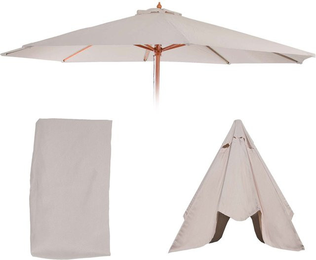 MCW Ersatz-Bezug für Sonnenschirm Lissabon aus Polyester, Durchmesser: 3,5 m, creme-weiß - Bild 1