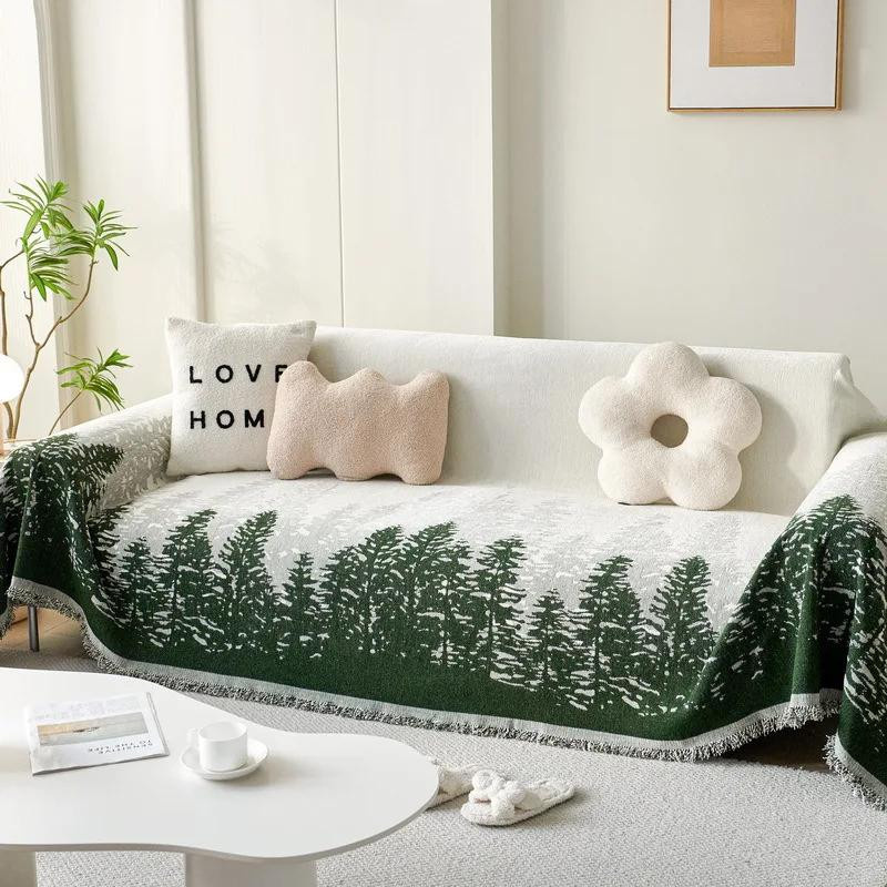Yiran Furniture Chenille Sofa Decke mit Quasten, schmutzabweisend und waschbar, B/B: 180 x 130 cm - Bild 1