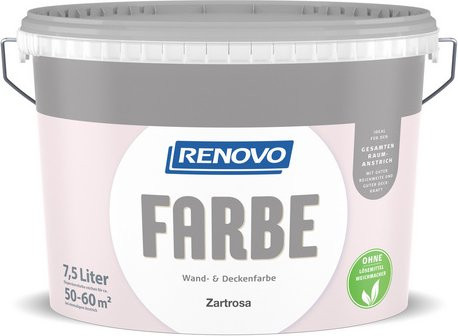 RENOVO Dispersionsfarbe für Gipskartonplatten, Pink, matt, 7,5 l - Bild 1