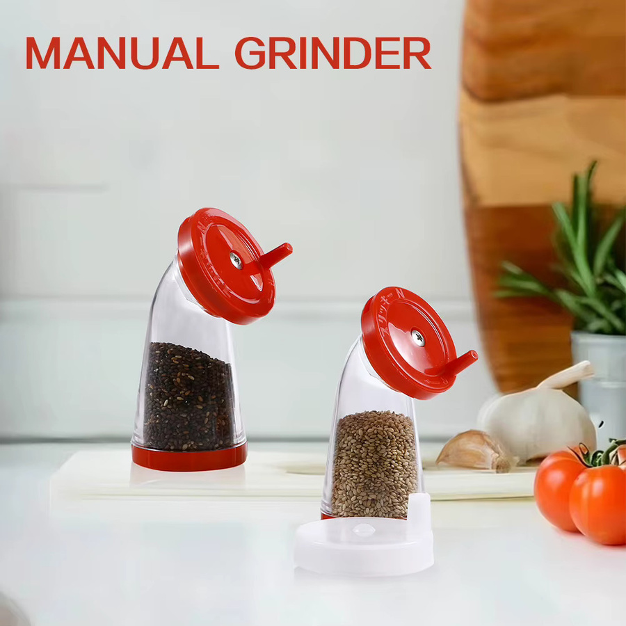Multiyilego Manuelle Sesam-Samen-Mühle in Rot mit 75 ml Spender für die Küche - Bild 3