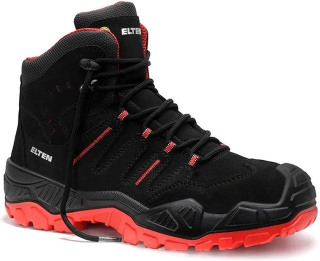 Elten Sicherheitsschnürstiefel Quentin Black Red S3 S3S ESD aus Veloursleder Größe 48 - Bild 1