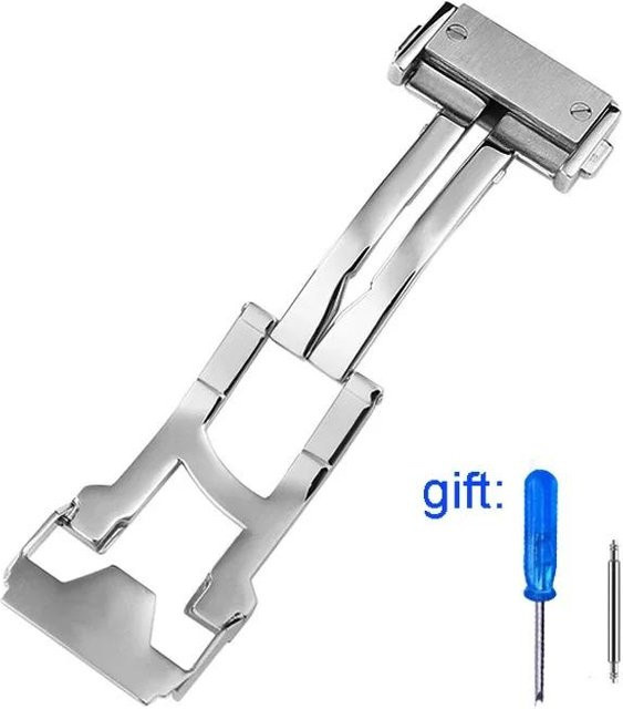 Solsticef Uhrenschließe Edelstahl, silber, 18mm 22mm - Bild 1