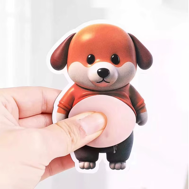 52TOYS Niedliche Welpen 3D Bauch-Aufkleber, Kätzchen-Sticker, multicolour - Bild 2