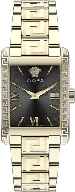Versace Armbanduhr Tonneau, Quarz, Edelstahl, Schwarz, Gold, 33 mm, Damen - Bild 1