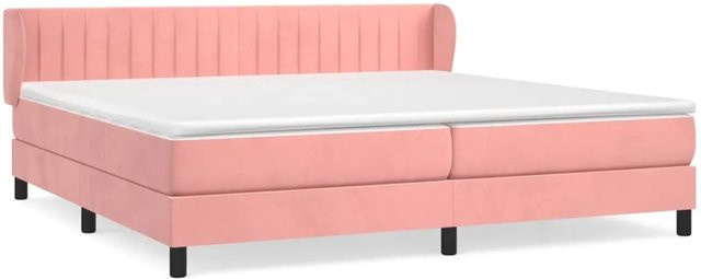 vidaXL Boxspringbett mit Matratze in Rosa, Hybrid-Design mit Samtbezug, B/T: 200 x 200 cm - Bild 1