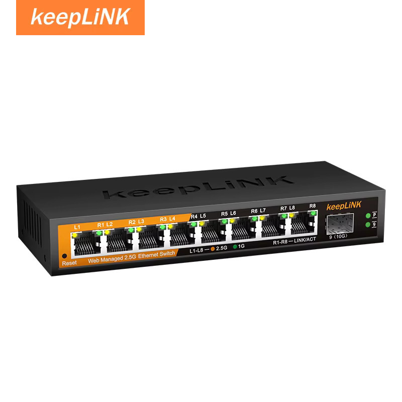 KeepLiNK 9-Port 2.5G Web-Managed Switch mit 8x 2.5GbE und 1x 10G SFP+ Uplink in Schwarz - Bild 5