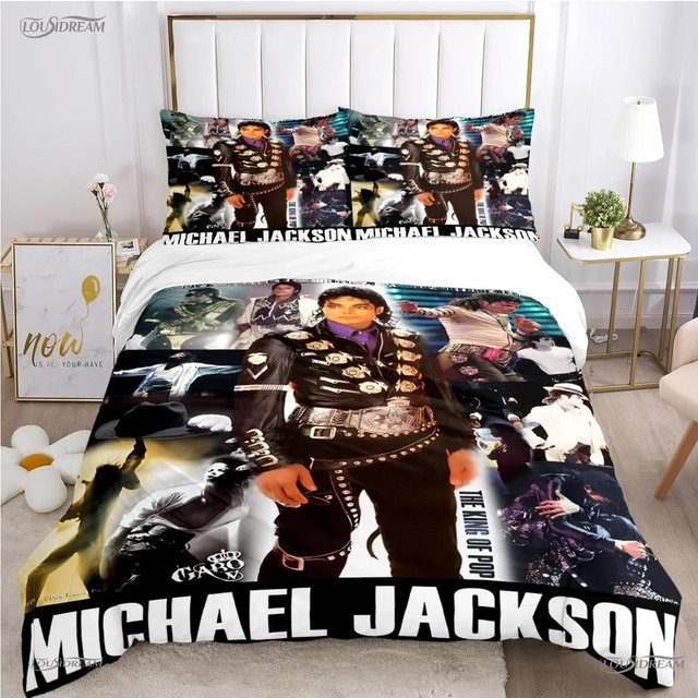 Softura Bettwäsche-Set Michael Jackson mit 1 Bettbezug und 2 Kissenbezügen, Mikrofaser-Polyester, Mehrfarbig, B/H: 173 x 218 cm - Bild 1