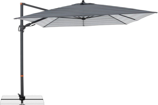 Doppler Pendelschirm MyZone quadratisch in Blau-Grau mit Kurbelmechanik, B/T: 280 x 280 cm - Bild 1