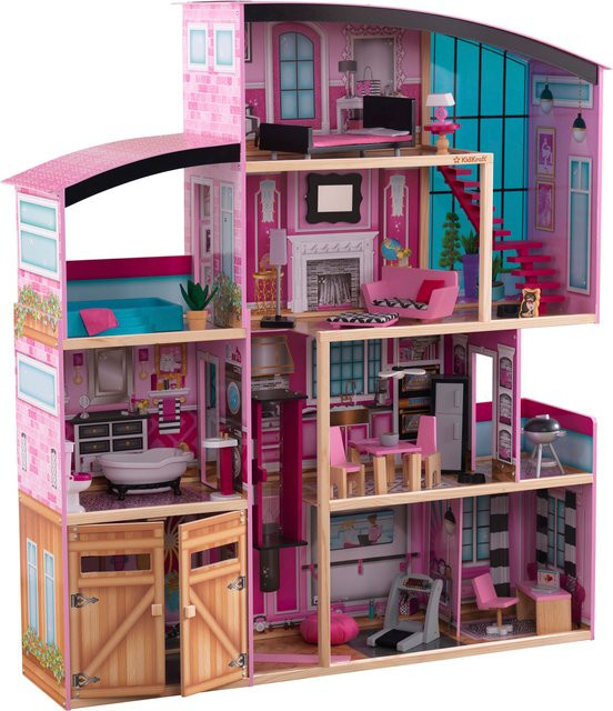 KIDKRAFT Shimmer Mansion Puppenhaus pink mit 8 Räumen - Bild 1