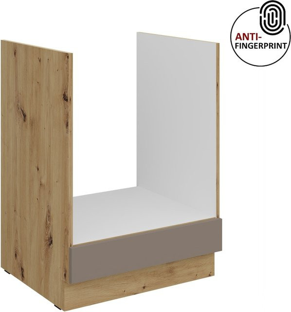 Küchen Herdschrank ARIA in Sandgrau matt mit Anti-Fingerprint-Beschichtung, Breite: 60 cm - Bild 1