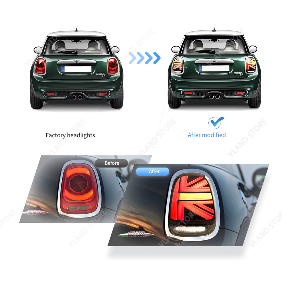 VLAND Voll-LED-Rücklichter mit sequentiellen Blinkern für Mini Cooper F55 F56 F57 (Baujahre 2014–2019) - Bild 4