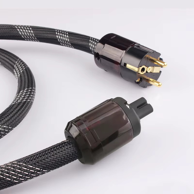 YYAUDIO Hi-Fi-Audio-Netzkabel Schuko-Netzkabel mit IEC C7 Anschluss in Schwarz - Bild 3