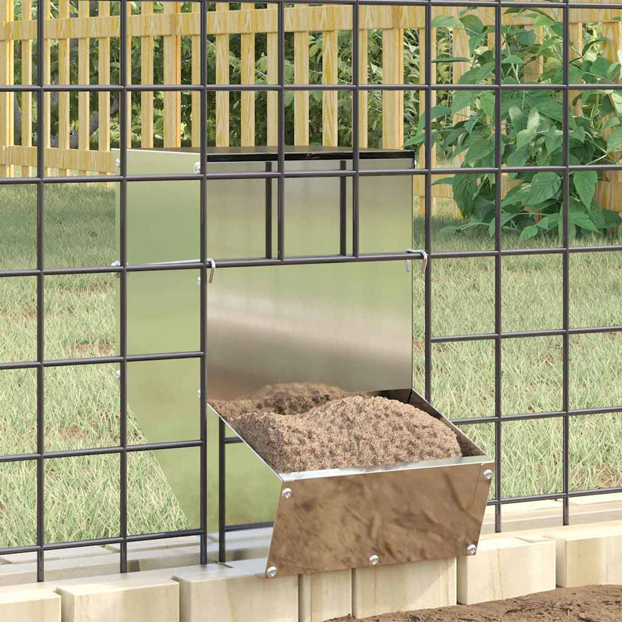 Kaninchenfutterautomat VD Home Furnishing aus verzinktem Stahl in Silber, H x B x T: 28,5 x 17,5 x 26 cm - Bild 3