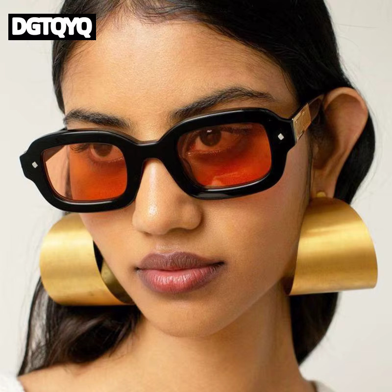 DGTQYQ Sonnenbrille, Herren, Vollrand, quadratisch, orange, Kunststoff - Bild 3