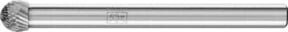 PFERD Hochleistungsfrässtift MICRO Kugel KUD Ø 04x03 mm Schaft-Ø 3 mm Hartmetall Silber - Bild 1