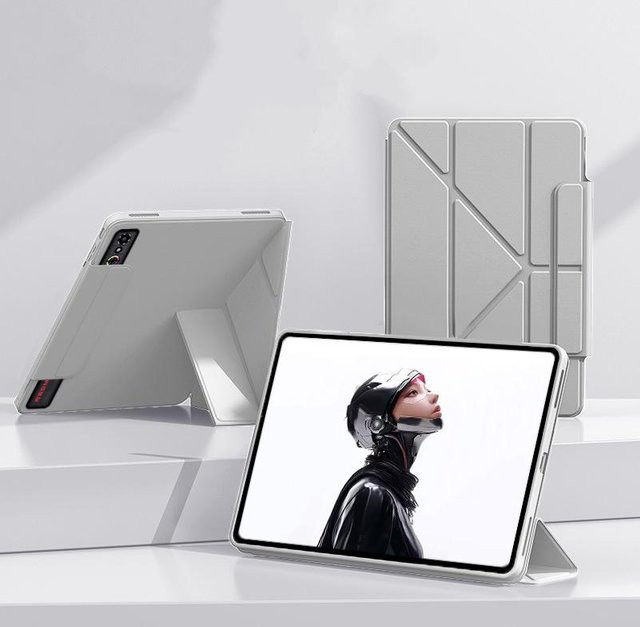 RedMagic Mehrwinkel PU-Hülle für RedMagic Astra Gaming-Tablet als faltbare Ständerabdeckung in Grau - Bild 1
