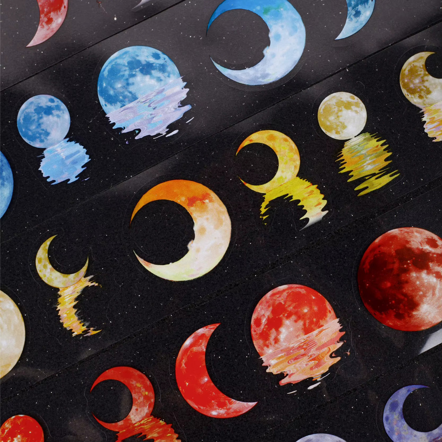 JIANQI Moonlight Series Washi Tape Dekorative Aufkleber Nachthimmel Landschaft Multicolor Breite: 5 cm, Länge: 200 cm - Bild 1