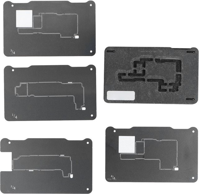 OutsideWorld 4 in 1 Reballing Station mit stark magnetischer doppelseitiger Mittelrahmen Zinnpflanzplattform für IOS in Schwarz - Bild 1