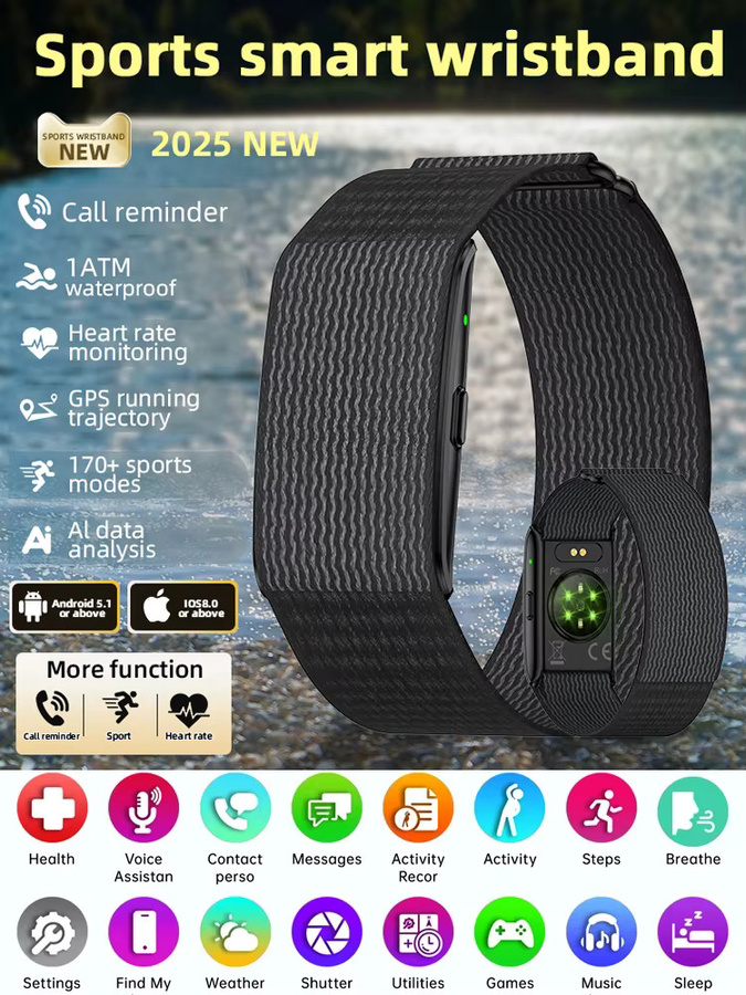 LIGE Smartwatch für Männer in Schwarz mit GPS, Herzfrequenzmessung und Blutsauerstoff-Sensor (SpO2) - Bild 7