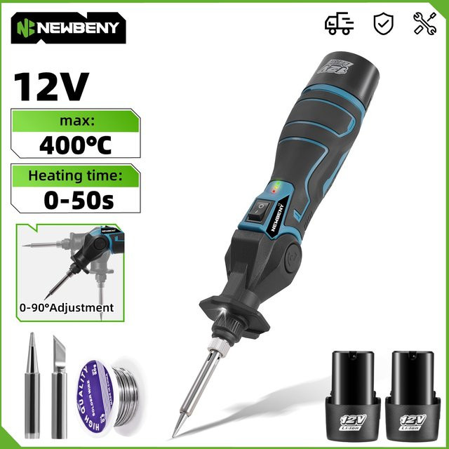 NEWBENY Elektrische Lötkolben Gun 30W Drahtlose Heißluft Pistole zum Schweißen und Entlöten für 12V Batterie - Bild 1