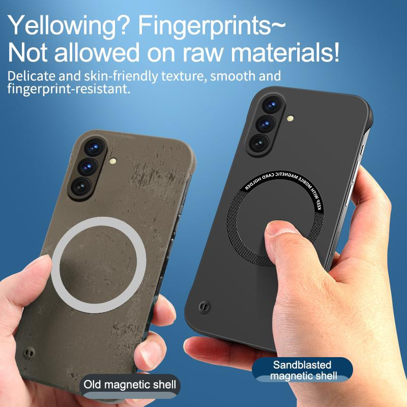 Ultra dünne und rahmenlose Handyhülle für Samsung Galaxy A56 5G mit magnetischer kabelloser Ladeunterstützung in Schwarz - Bild 3