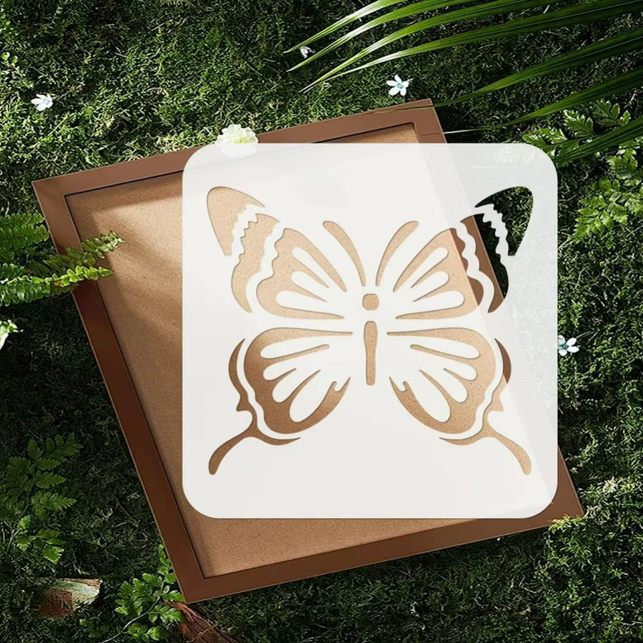 4er-Pack Schmetterlings-Schablonen aus Kunststoff zum Malen an der Wand, B/H: 20 x 20 cm - Bild 2