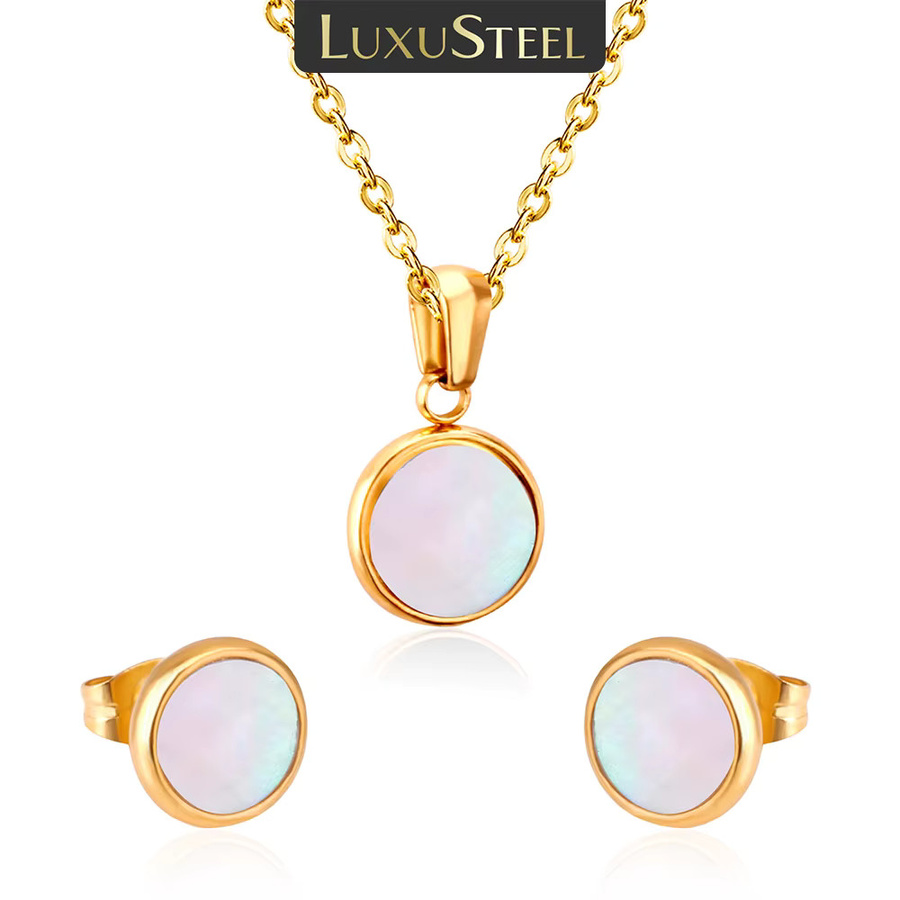 LUXUSTEEL Schmuckset, Edelstahl, Perle, Damen - Bild 1