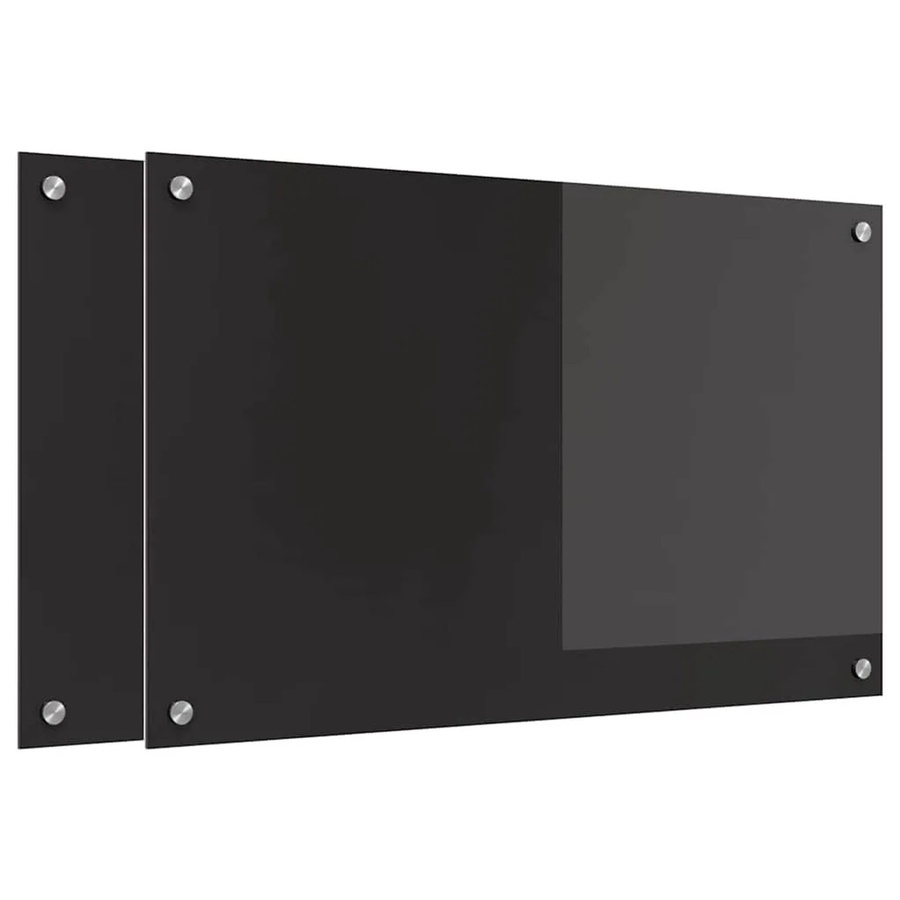 vidaXL Küchenrückwand aus gehärtetem Glas, 2 Stück, Schwarz, B: 80 cm, H: 50 cm - Bild 2