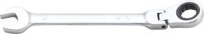 BGS Ratschenring-Maulschlüssel 6717 aus Chrom-Vanadium, abwinkelbar, Farbe: Silber, SW 17 mm - Bild 1