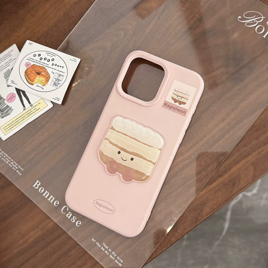 MUQGEW 3D Handyhülle mit niedlichem Cartoon-Kuchen-Dessert-Muster für iPhone 16 15 13 12 Pro Max in Multicolour, weiche stoßfeste Schutzhülle - Bild 3