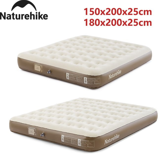 Naturehike Camping-Luftmatratze für 2-3 Personen mit integrierter Pumpe, Farbe: Beige, Höhe: 25 cm - Bild 1