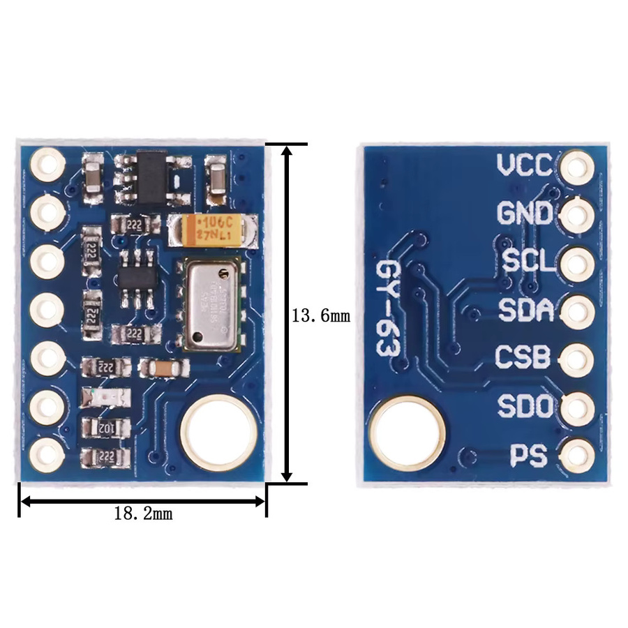 MS5611-01BA03 GY-63 Atmosphärisches Drucksensor Modul in Blau mit IIC und SPI Schnittstellen für Arduino und DIY-Projekte - Bild 4