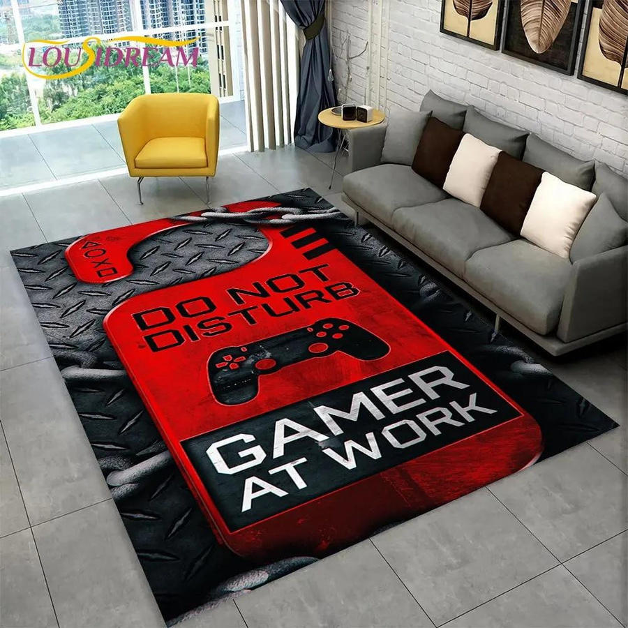 MacgicZhou 3D-Cartoon-Gamepad-Teppich für Kinder, rutschfeste Bodenmatte aus Polyester, Mehrfarbig, B/T: 60 x 40 cm - Bild 1