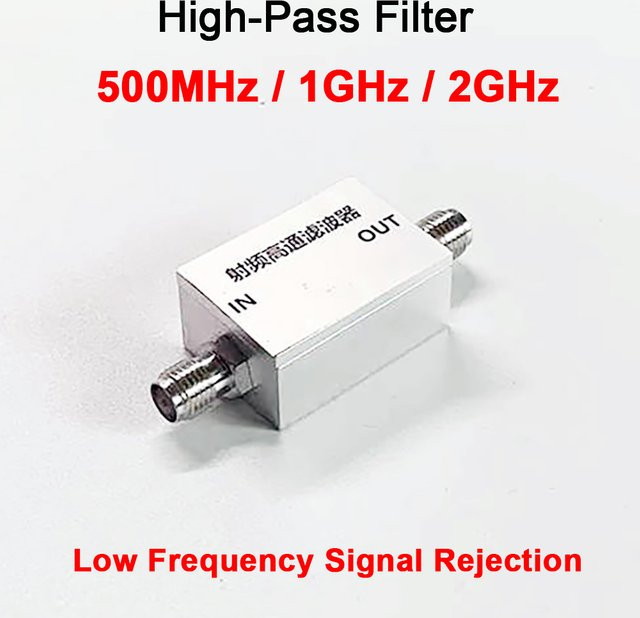 Dykbcells HF-Hochpassfilter für Sender- und Empfängersysteme 500MHz 1GHz 2GHz mit USB-C Anschluss in Silber - Bild 1