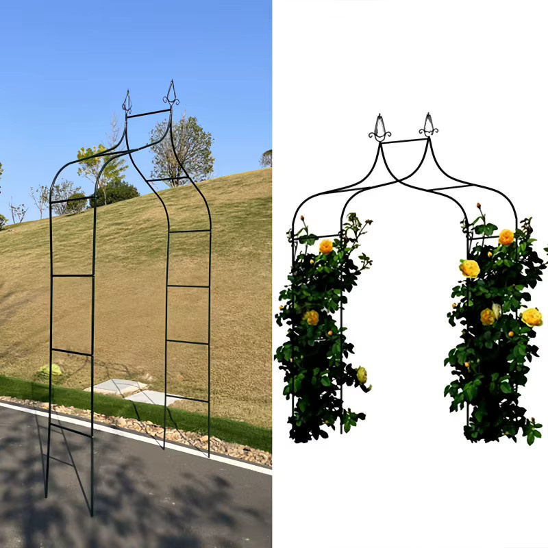 Rankierhilfe für Kletterrosen und Wein als Gartenbogen für den Außenbereich, Schwarz, H x B x T: 255 x 140 x 38 cm - Bild 4