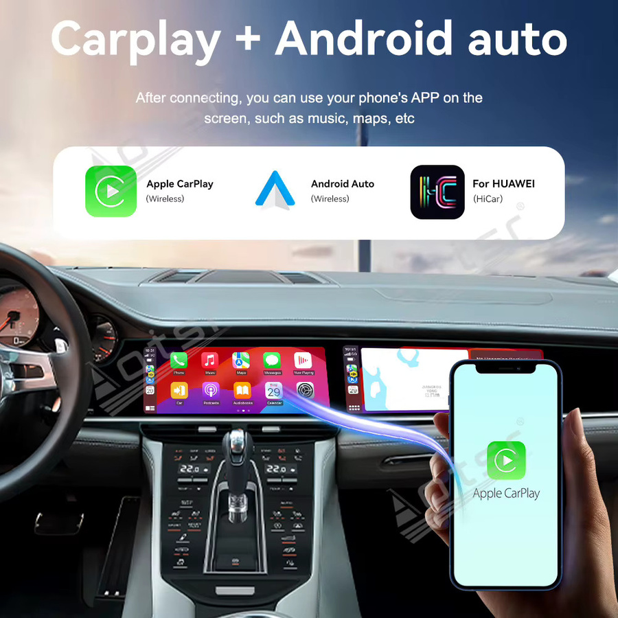 Aotsr Android Multimedia Autoradio mit GPS-Navigation und IPS-Bildschirm für Porsche Panamera, Schwarz - Bild 5