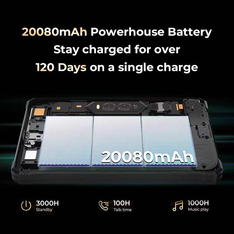 HOTWAV R9 Plus Robustes Tablet mit 11 Zoll 2K Display, 8GB RAM, 512GB Speicher, Android 14, Schwarz - Bild 3