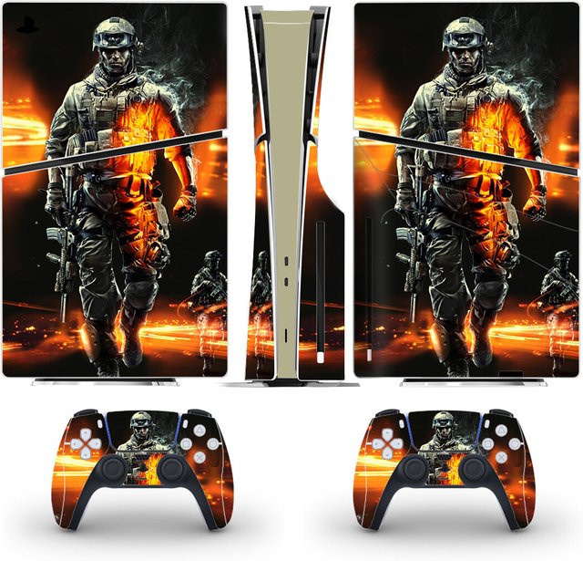 Battlefield PS5 Slim Disc Skin Aufkleber für Konsole und Controller von Yolouxiku in Multicolour - Bild 1