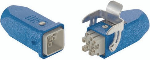 HARTING Steckverbinder-Set 10360120004 in Blau mit 12 + PE Polen - Bild 1