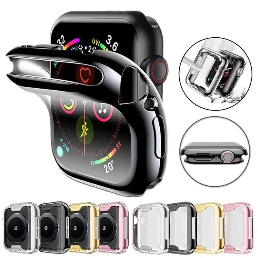 Displayschutzfolie für Apple Watch, TPU-Gehäuse, Silikon, Unisex - Bild 1