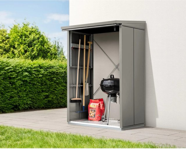 Ecostar Kaminholzregal Elegant-V aus Metall in Grau, B/H/T: 112,7 x 198 x 102,5 cm - Bild 1