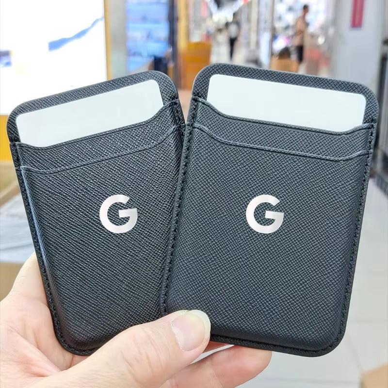 MagSafe Magnetische Kartenhalter Brieftasche aus Carbon Faser und Saffiano Leder mit Dual Slots für Google Pixel 10 und iPhone 17, Schwarz - Bild 6